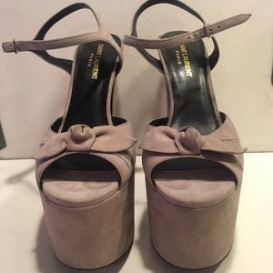 SAINT LAURENT CANDY 80 BOW SUEDE PLATFORM 2016
